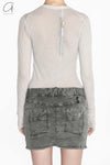 BORIS BIDJAN SABERI WLS1 series women's cotton cashmere long-sleeved T-shirt WLS1.MID FTT00001-QH light gray